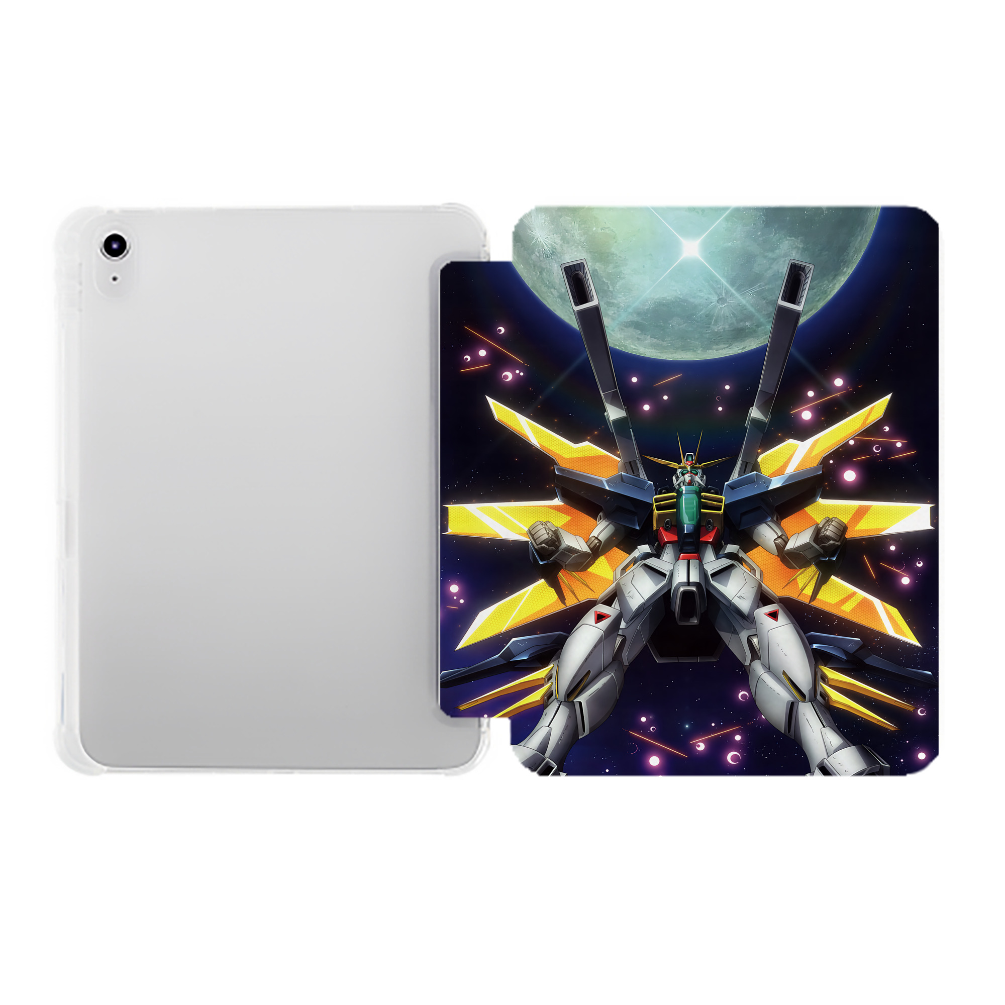 （画像用） 機動戦士ガンダム Mobile Suit Gundam IPad ケース ペン収納付き 三つ折りスタンド PUレザー×シリコン 対応機種9.5/10.5/10.9インチ